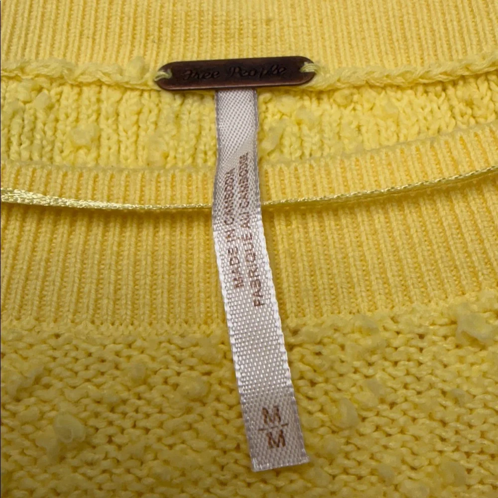 Free People Found My Friend Pullover Sunshine Yellow Crewneck Sweatshirt Sz M - Picture 2 of 12